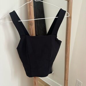 Becco Black Square Neck Crop Top